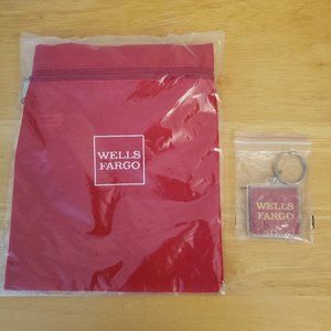 Wells Fargo Zipper Pouch with Strap + Keychain